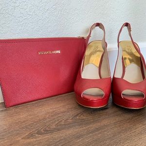 Michael Kors Stilletos and Matching Clutch (sold together)